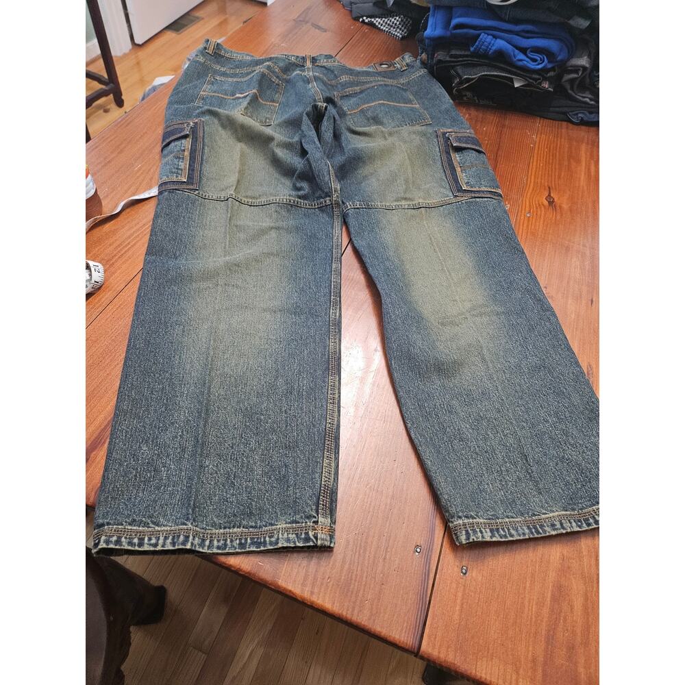 Enyce Y2K Baggy Wide Leg Denim Jeans Mens 42 Blue Carpenter Skater Hip Hop - Picture 13 of 13